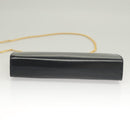 Salvatore Ferragamo Gancini Chain Shoulder Bag Leather Black Gold Auth 130866-9