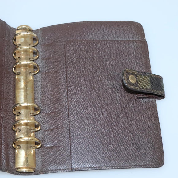 LOUIS VUITTON Damier Ebene Agenda MM Day Planner Cover R20240 LV Auth 130872