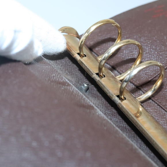 LOUIS VUITTON Damier Ebene Agenda MM Day Planner Cover R20240 LV Auth 130872