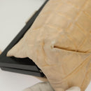 CHANEL Choco Bar Hand Bag Lamb Skin Beige CC Auth 130878-15