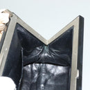 CHANEL Choco Bar Hand Bag Lamb Skin Beige CC Auth 130878-18