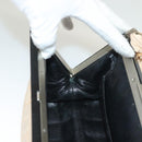 CHANEL Choco Bar Hand Bag Lamb Skin Beige CC Auth 130878-19