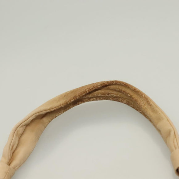 CHANEL Choco Bar Hand Bag Lamb Skin Beige CC Auth 130878