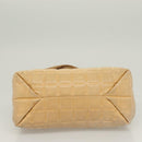 CHANEL Choco Bar Hand Bag Lamb Skin Beige CC Auth 130878-5