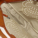 CHANEL Hand Bag Enamel Beige Silver CC Auth 130879-17