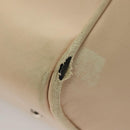 LOEWE Anagram Hand Bag Leather Beige Silver Auth 130882-9