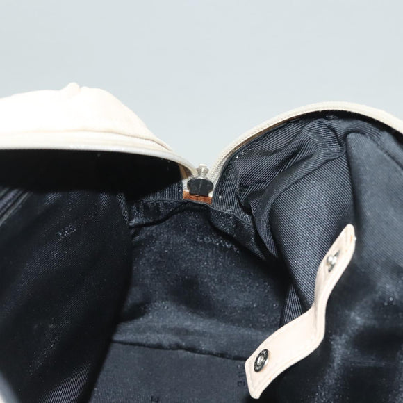 LOEWE Anagram Hand Bag Leather Beige Silver Auth 130882