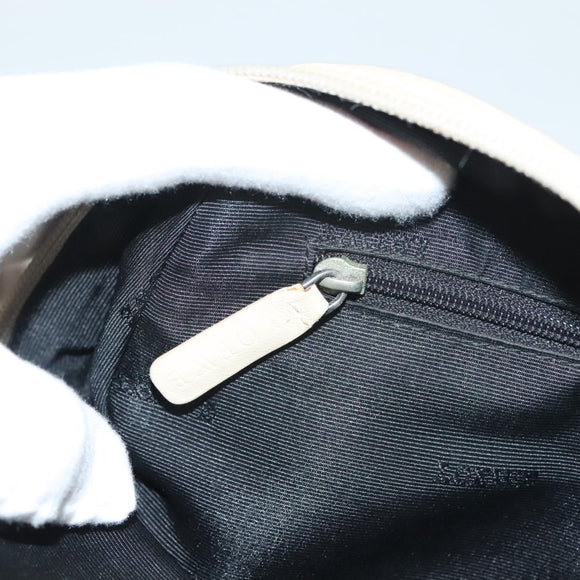 LOEWE Anagram Hand Bag Leather Beige Silver Auth 130882