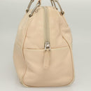 LOEWE Anagram Hand Bag Leather Beige Silver Auth 130882-4