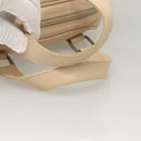 LOEWE Anagram Hand Bag Leather Beige Silver Auth 130882-7