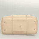 LOEWE Anagram Hand Bag Leather Beige Silver Auth 130882-5