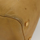 LOEWE Anagram Hand Bag Leather Brown Gold Auth 130893-9