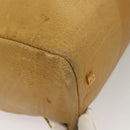 LOEWE Anagram Hand Bag Leather Brown Gold Auth 130893-15