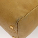 LOEWE Anagram Hand Bag Leather Brown Gold Auth 130893-16