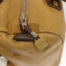 LOEWE Anagram Hand Bag Leather Brown Gold Auth 130893-10