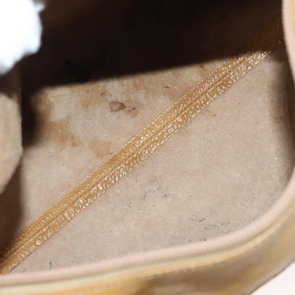 LOEWE Anagram Hand Bag Leather Brown Gold Auth 130893