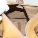 LOEWE Anagram Hand Bag Leather Brown Gold Auth 130893-17