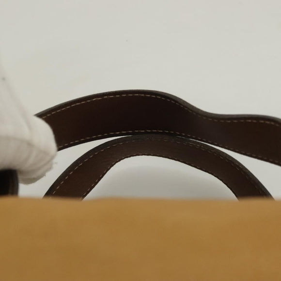 LOEWE Anagram Hand Bag Leather Brown Gold Auth 130893