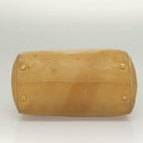 LOEWE Anagram Hand Bag Leather Brown Gold Auth 130893-5