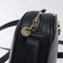 Salvatore Ferragamo Gancini Shoulder Bag Leather Navy Gold Auth 130895-16