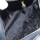 Salvatore Ferragamo Gancini Shoulder Bag Leather Navy Gold Auth 130895-18