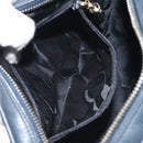 Salvatore Ferragamo Gancini Shoulder Bag Leather Navy Gold Auth 130895-21