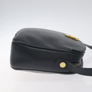 Salvatore Ferragamo Gancini Shoulder Bag Leather Navy Gold Auth 130895-4