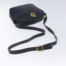 Salvatore Ferragamo Gancini Shoulder Bag Leather Navy Gold Auth 130895-7