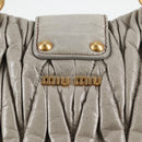 Miu Miu Matelasse Hand Bag Leather 2way Gray Gold Auth 130896V-18