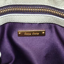 Miu Miu Matelasse Hand Bag Leather 2way Gray Gold Auth 130896V-20