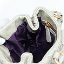 Miu Miu Matelasse Hand Bag Leather 2way Gray Gold Auth 130896V-21