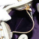 Miu Miu Matelasse Hand Bag Leather 2way Gray Gold Auth 130896V-24