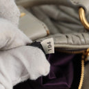 Miu Miu Matelasse Hand Bag Leather 2way Gray Gold Auth 130896V-11