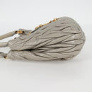 Miu Miu Matelasse Hand Bag Leather 2way Gray Gold Auth 130896V-3