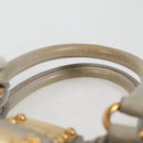 Miu Miu Matelasse Hand Bag Leather 2way Gray Gold Auth 130896V-8