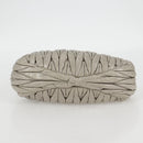 Miu Miu Matelasse Hand Bag Leather 2way Gray Gold Auth 130896V-5