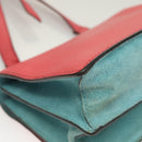 Miu Miu Shoulder Bag Leather Pink Silver Auth 130897-16