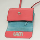 Miu Miu Shoulder Bag Leather Pink Silver Auth 130897-9