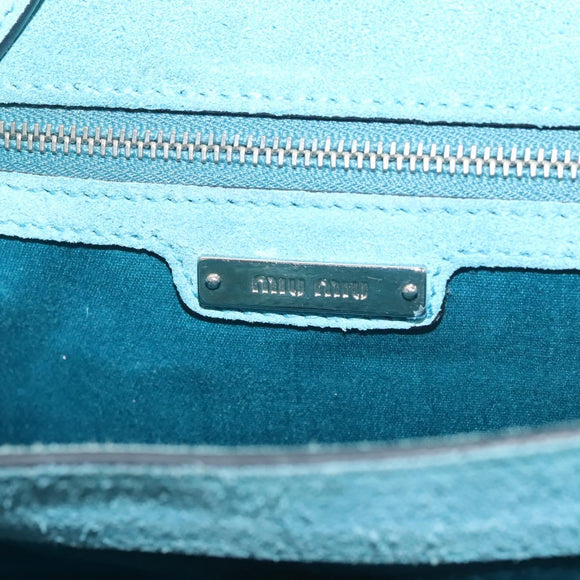 Miu Miu Shoulder Bag Leather Pink Silver Auth 130897