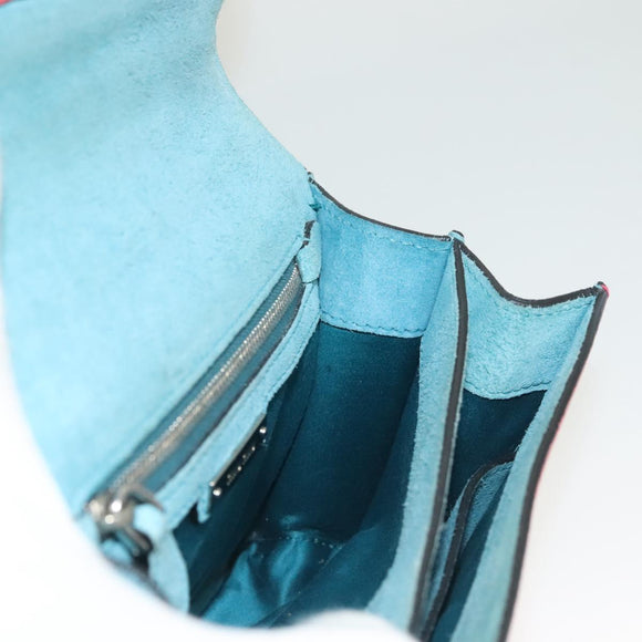 Miu Miu Shoulder Bag Leather Pink Silver Auth 130897