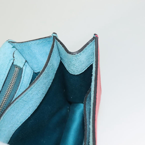 Miu Miu Shoulder Bag Leather Pink Silver Auth 130897