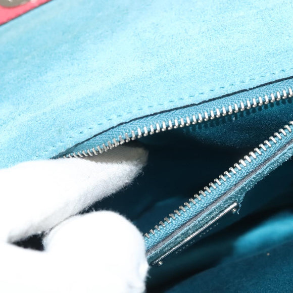 Miu Miu Shoulder Bag Leather Pink Silver Auth 130897