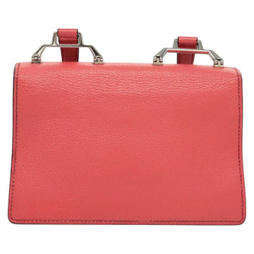 Miu Miu Shoulder Bag Leather Pink Silver Auth 130897 - 0