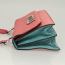 Miu Miu Shoulder Bag Leather Pink Silver Auth 130897-4