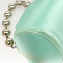 TIFFANY&Co. Hand Bag Satin Green Gold Auth 130898-14