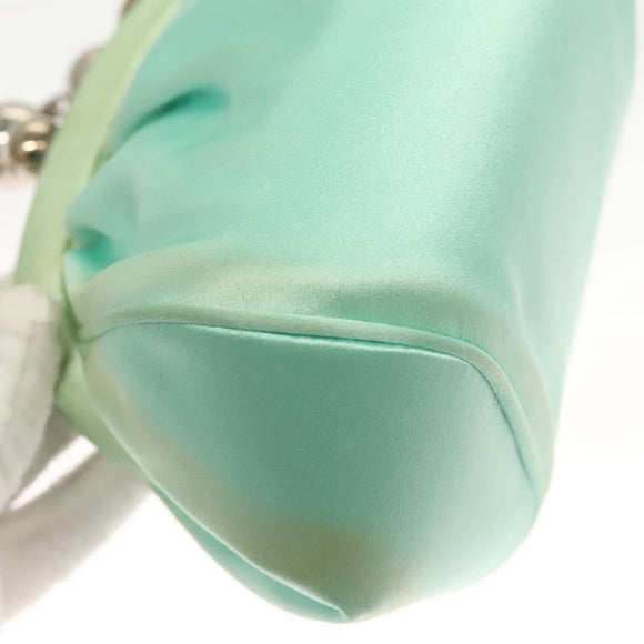 TIFFANY&Co. Hand Bag Satin Green Gold Auth 130898