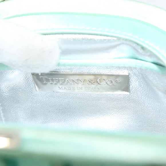 TIFFANY&Co. Hand Bag Satin Green Gold Auth 130898