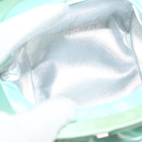 TIFFANY&Co. Hand Bag Satin Green Gold Auth 130898