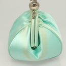 TIFFANY&Co. Hand Bag Satin Green Gold Auth 130898-4