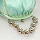 TIFFANY&Co. Hand Bag Satin Green Gold Auth 130898-6